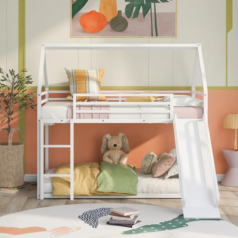 Streamdale Twin Over House Bunk Bed With Ladder And Slide