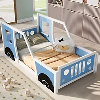 Streamdale Twin Classic Car-Shaped Platform Bed With Wheels