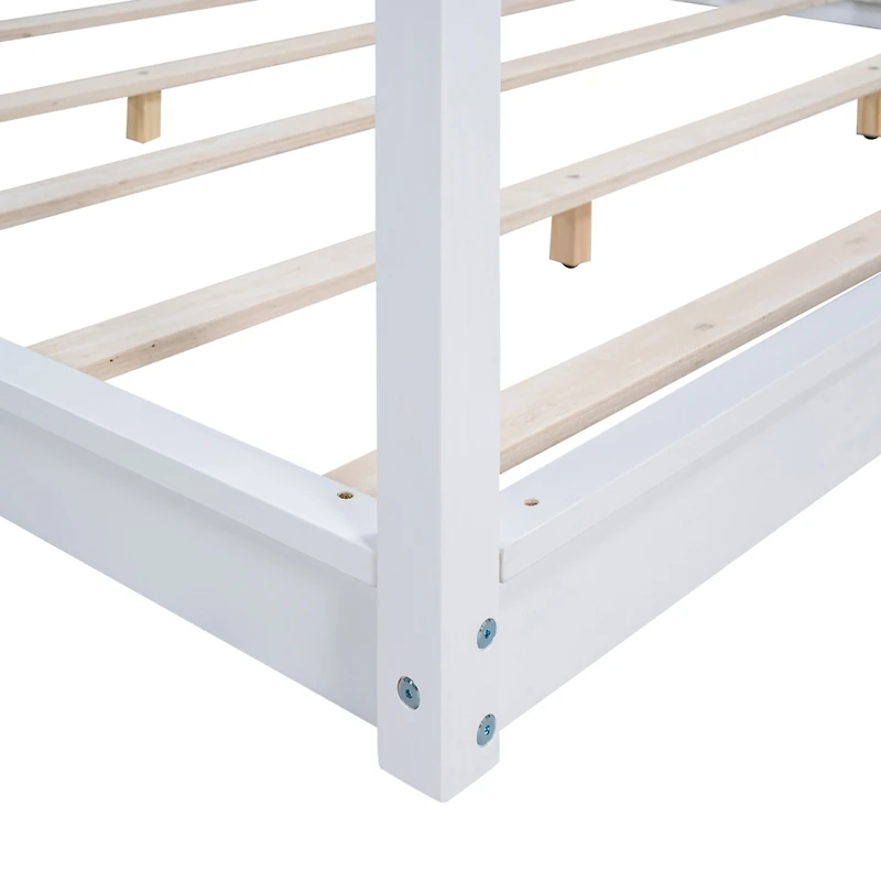 Streamdale King Canopy Platform Bed With Support Legs