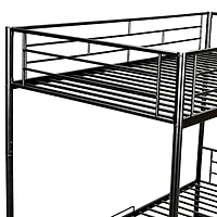 Streamdale Twin Over Metal Bunk Bed With Shelf And Guardrails, White