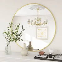 Homlux Round Wall Mounted Mirror 20"x20" in Gold