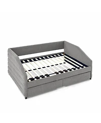 Streamdale Twin Daybed with Trundle & Tufted Headboard