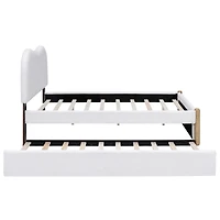 Streamdale Upholstered Platform Bed with Trundle, White