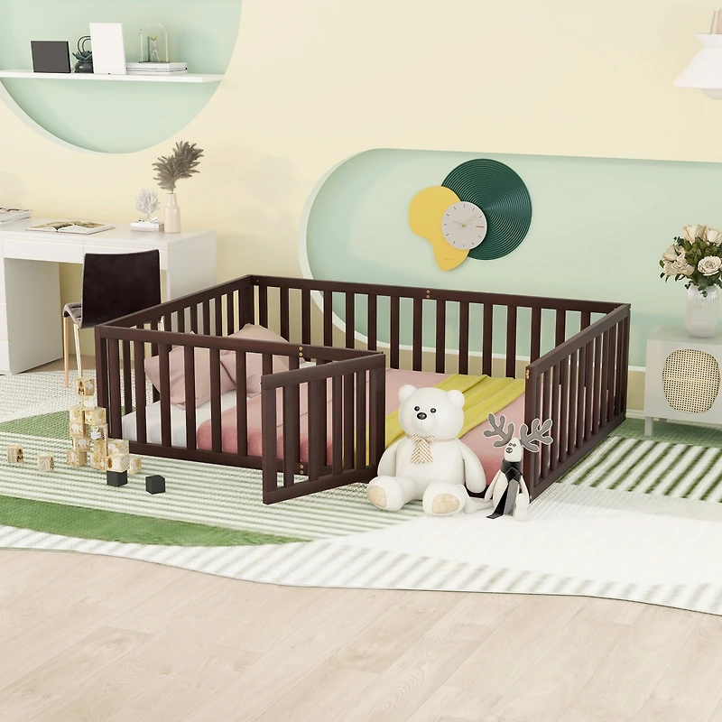 Streamdale Full Size Wood Daybed Frame With Fence