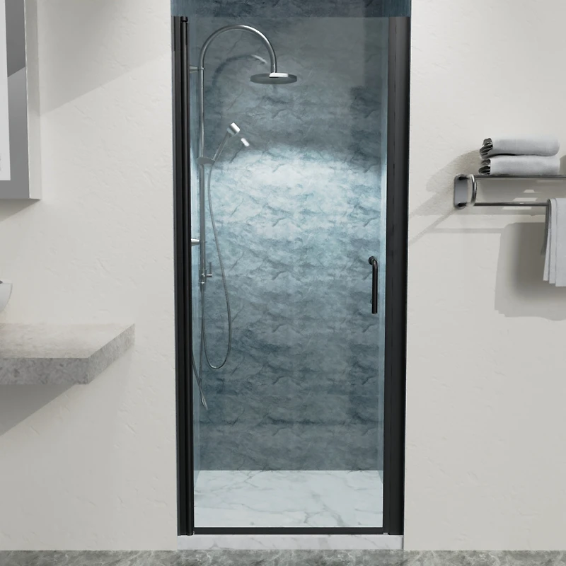 Streamdale Matte Black Pivot Shower Door with Clear Glass (32-33")