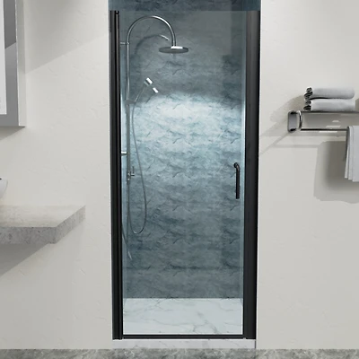 Streamdale Matte Black Pivot Shower Door with Clear Glass (32-33")