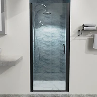 Streamdale Matte Black Pivot Shower Door with Clear Glass (32-33")