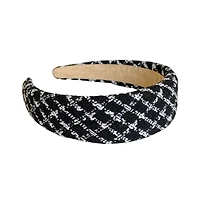 Padded Headband - Black Plaid