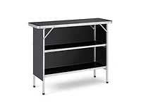 Slickblue Folding Camping Table with 2-Tier Open Shelves for Outdoor Bbq