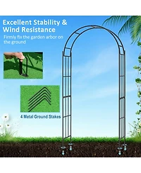 Slickblue 7.5 Feet Metal Garden Arch for Climbing Plants and Outdoor Garden Decor