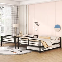 Streamdale Full Xl Over Queen Metal Bunk Bed With Trundle