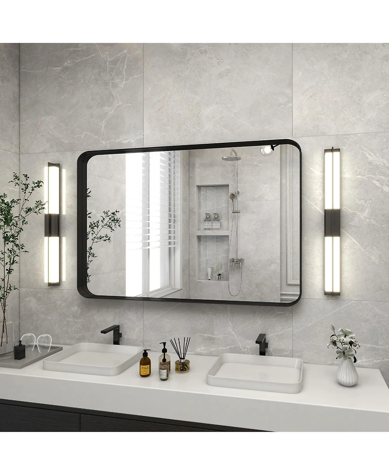 Homlux Rectangular Wall Mounted Mirror 22"x30" in Black