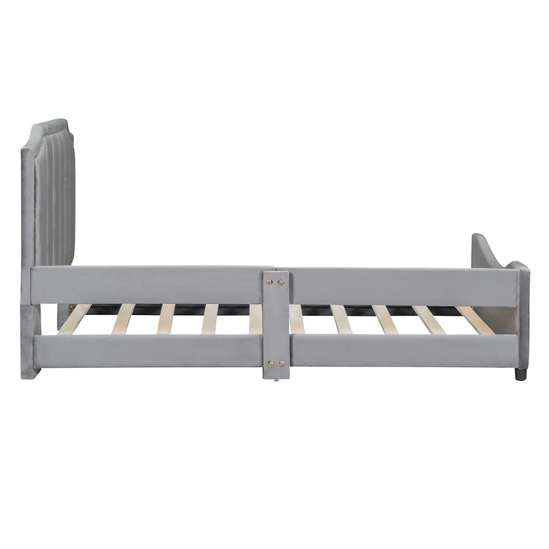 Streamdale Gray Striped Upholstered Twin Daybed