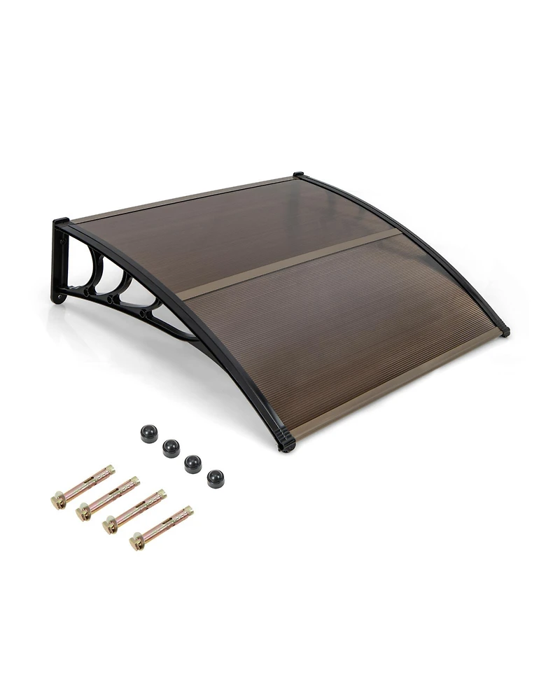 Slickblue Outdoor Front Door Patio Overhang Awning for Sunlight Rain Snow Wind Protection-80 x 40 Inch