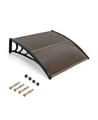 Slickblue Outdoor Front Door Patio Overhang Awning for Sunlight Rain Snow Wind Protection-80 x 40 Inch