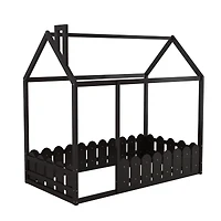 Streamdale Twin Wood Bed House Frame With Fence, For Kids, Teens, Girl