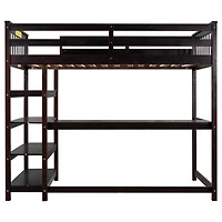 Streamdale Twin Loft Bed With Storage Shelves And Under-Bed Desk