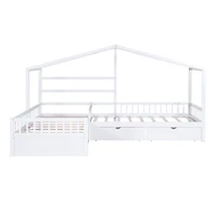 Streamdale Twin House Platform Bed With Three Storage Drawers