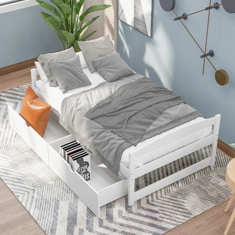 Streamdale Twin Platform Bed, With Two Drawers