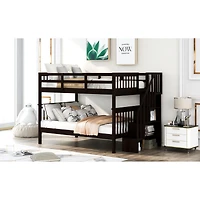 Streamdale Stairway Bunk Bed with Storage and Guardrail
