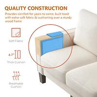 Streamdale Modern Living Room Furniture Loveseat In Fabric