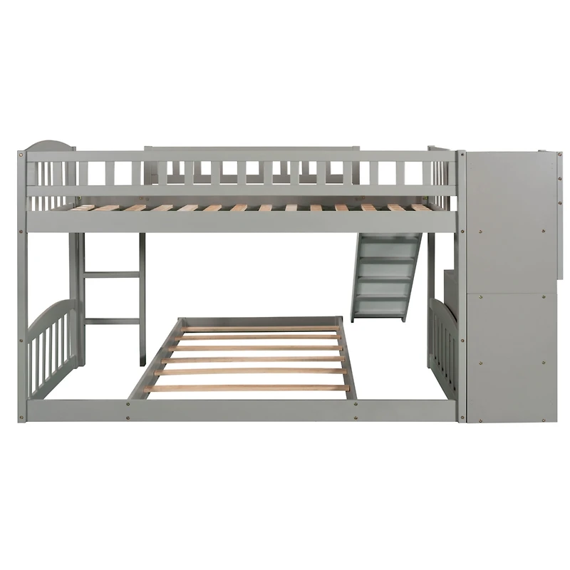 Streamdale Stairway Twin Over Twin Bunk Bed With Two Drawers And Slide