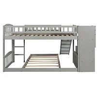Streamdale Stairway Twin Over Twin Bunk Bed With Two Drawers And Slide