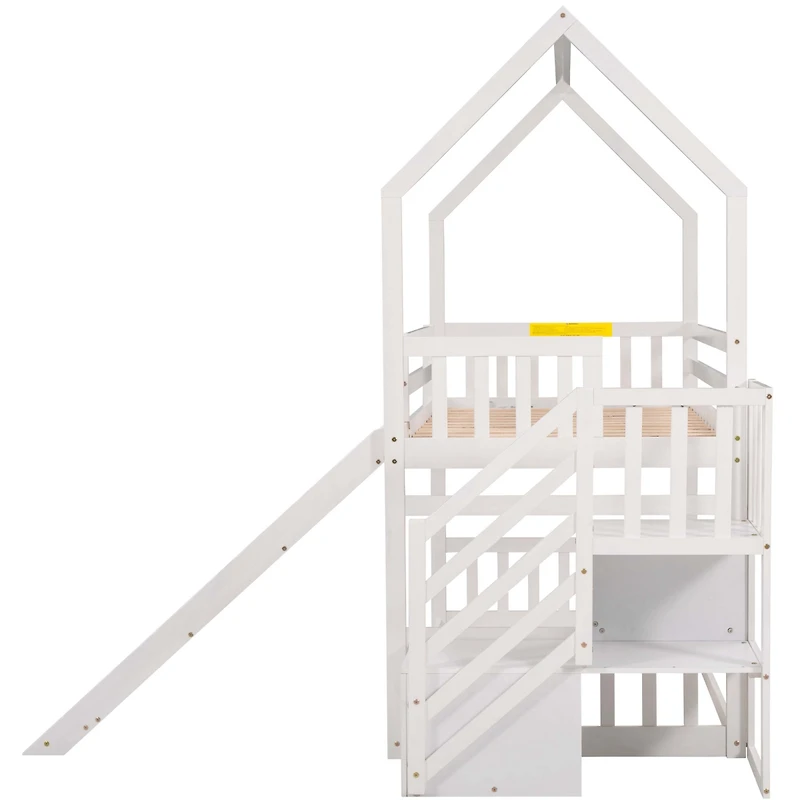 Streamdale Twin Convertible Bunk Bed with Slide and Staircase