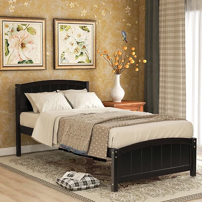Streamdale Wood Platform Bed With Headboard, Footboard And Slat Support Twin