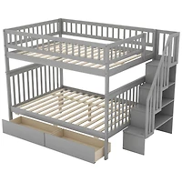 Streamdale Furniture Full Over Full Bunk Bed With Two Drawers And Storage