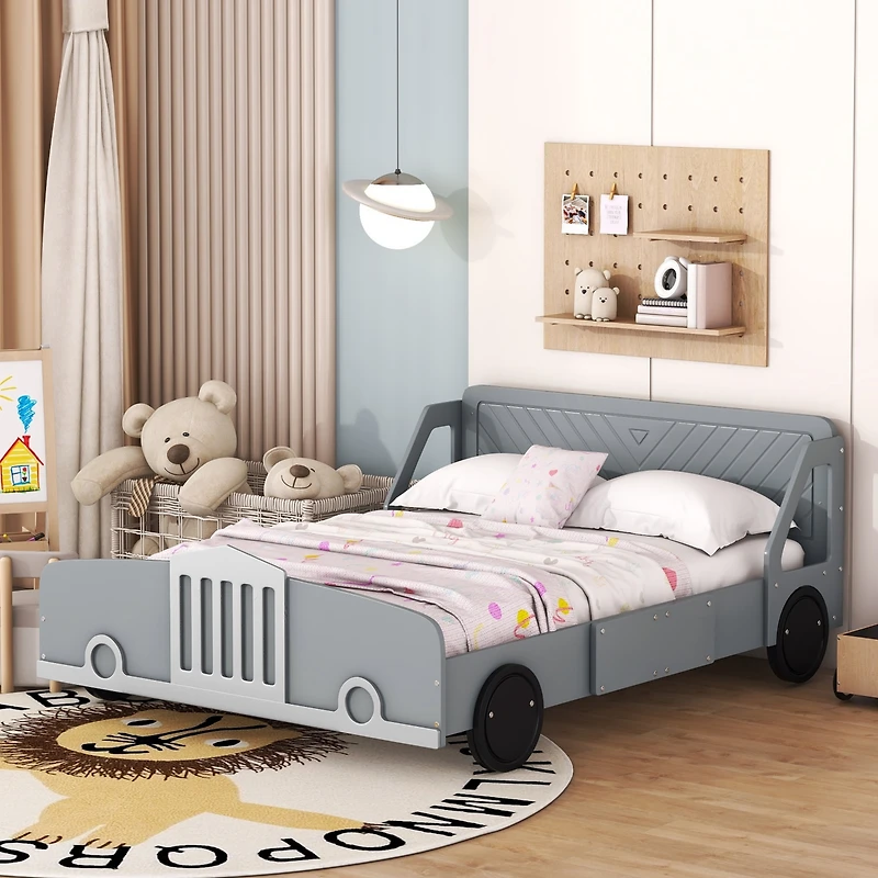 Streamdale Full Car-Shaped Platform Bed With Wheels