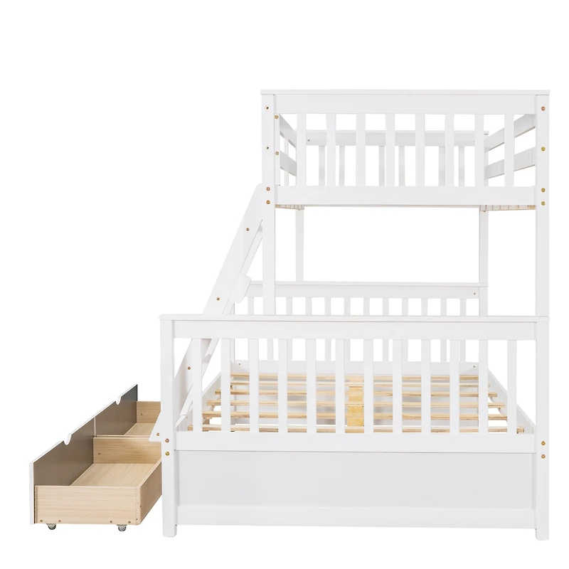 Streamdale Twin-Over-Full Bunk Bed With Ladders And Two Storage Drawers
