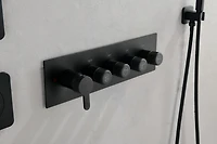 Streamdale Furniture Wall Mounted Waterfall Rain Shower System With 3 Body Sprays & Handheld Shower