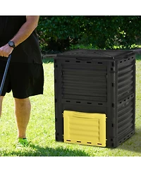 80 Gallon Outdoor Compost Bin with Enhanced Airflow and Easy Assembly
