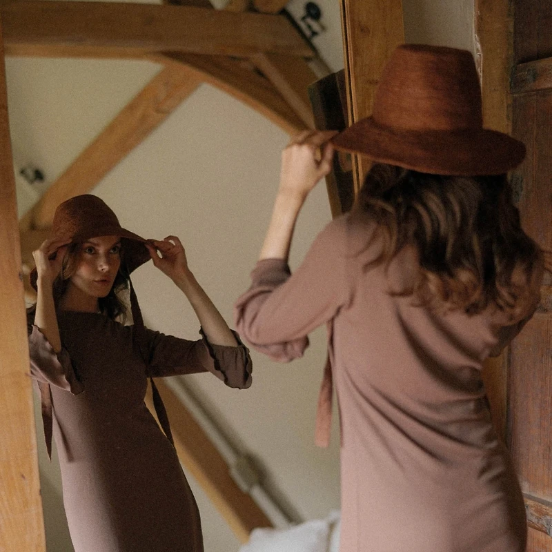 Brunna.co Meg Jute Straw Hat In Burnt Sienna