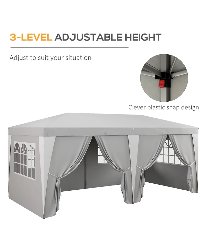 Ez Pop-Up Canopy Tent Spacious 16x16' with Adjustable Height and Included Carry Bag