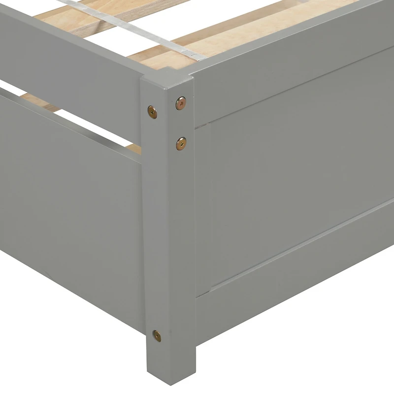Streamdale Twin Platform Bed Wood Frame With Trundle