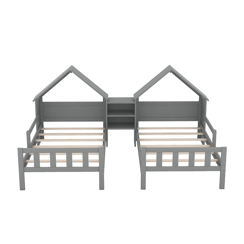 Streamdale White Twin Platform Bed with Headboard and Nightstand