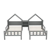 Streamdale White Twin Platform Bed with Headboard and Nightstand