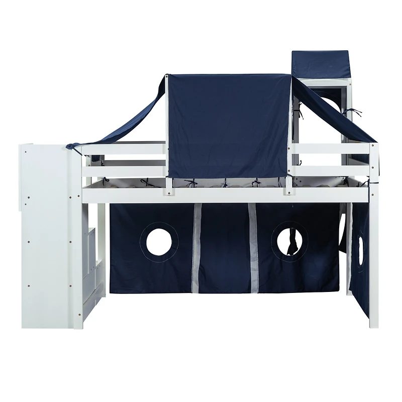 Twin Size Loft Bed With Tent And Tower