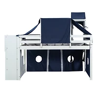 Twin Size Loft Bed With Tent And Tower