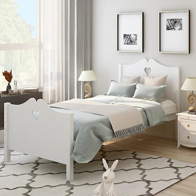 Streamdale Twin Bed Frame with Wood Slats, Headboard, and Footboard