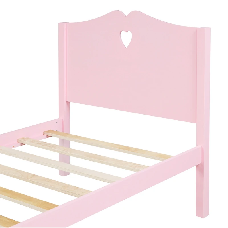 Streamdale Twin Bed Frame with Wood Slats, Headboard, and Footboard