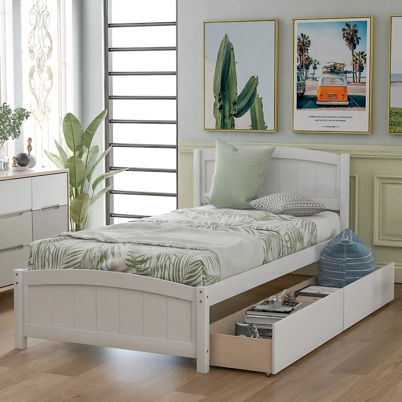 Streamdale Twin Platform Bed With Two Drawers