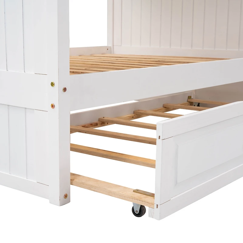 Streamdale Gold Full-Over-Full Bunk Bed with Twin Trundle