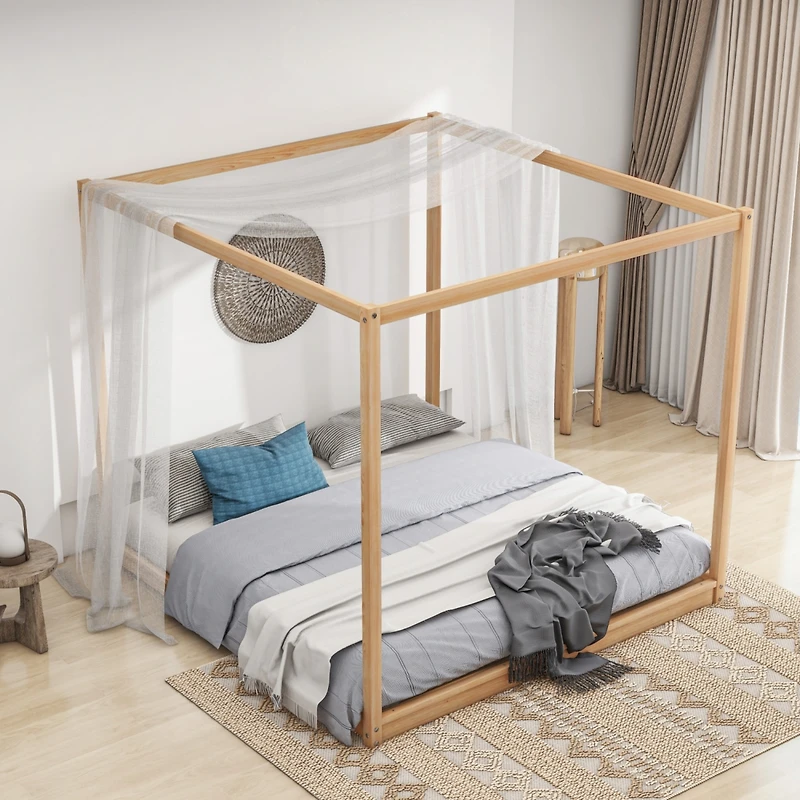 Streamdale King Canopy Platform Bed With Support Legs