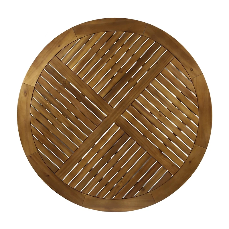Streamdale Stylish Acacia Wood Circular Patio Table with Smooth Leg Design