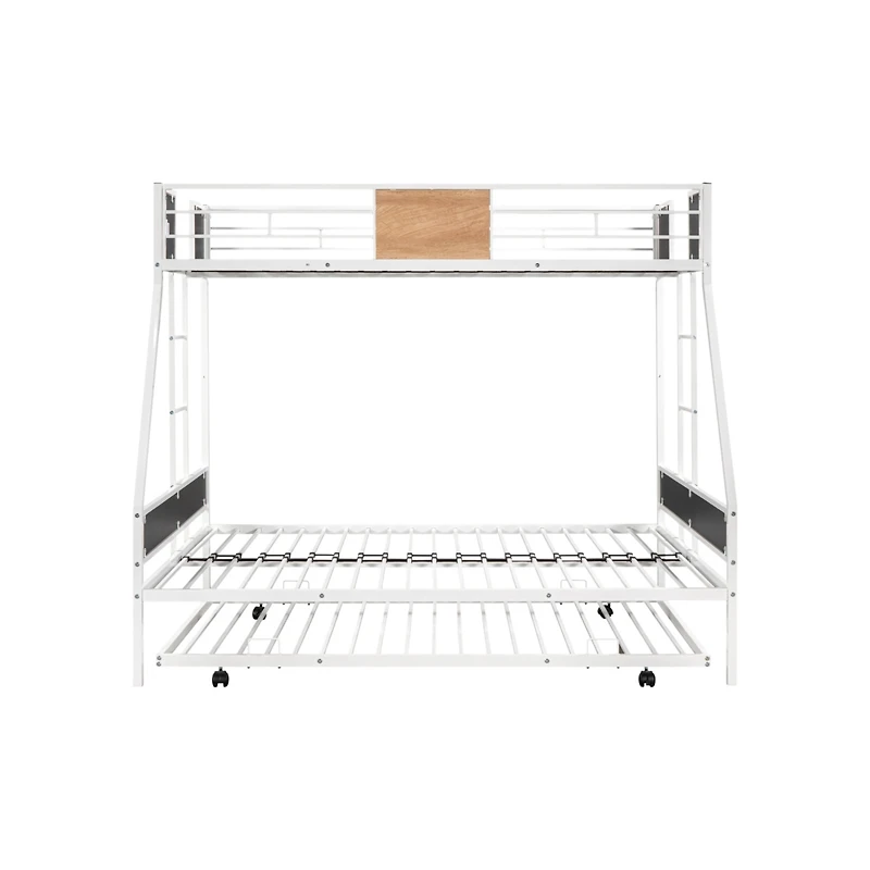 Simplie Fun Sturdy Metal Bunk Bed with Trundle & Safety Features