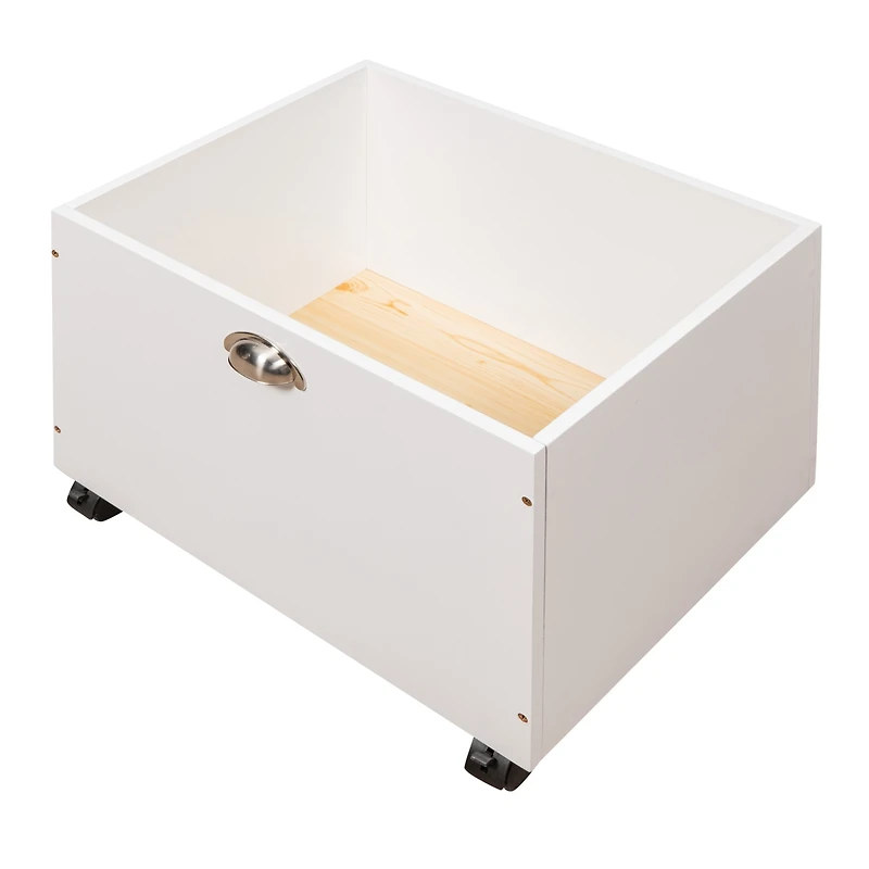 Streamdale Twin Loft Bed Wood With Two Storage Boxes