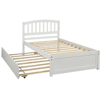 Streamdale Twin Platform Bed Wood Frame With Trundle